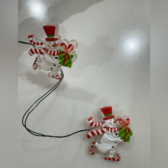 Source Unknown Other - Snowman Candy Cane Gift LED String Lights | Battery Powered Holiday Decor